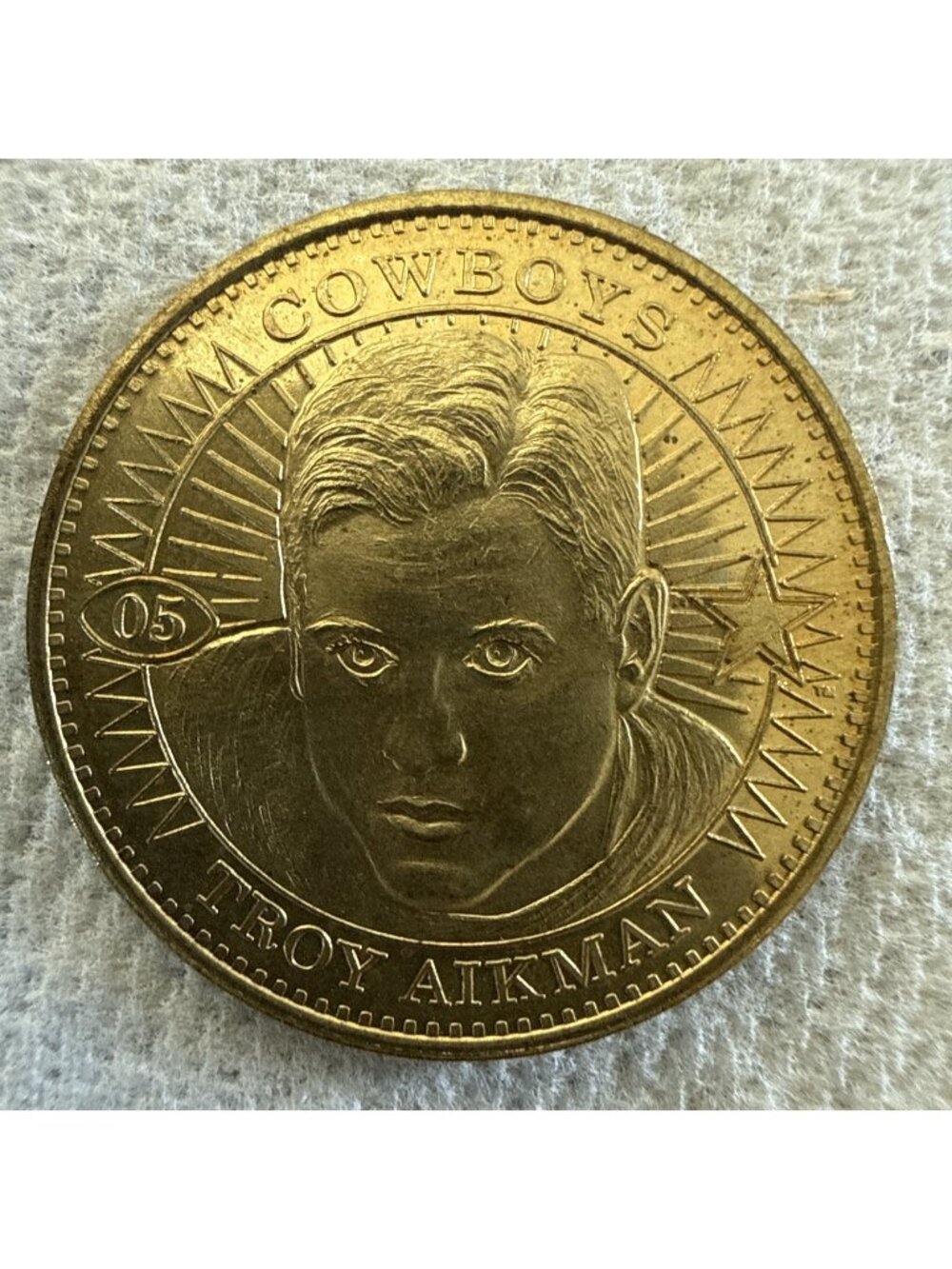TOKEN-MEDAL-TROY AIKMAN-COWBOYS-QUARTERBACK CLUB